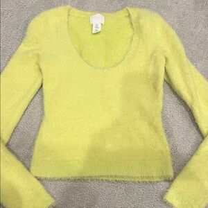 H&M Bright Yellow Fuzzy Women's Sweater